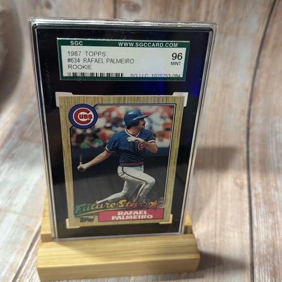 1987 Topps #634 Rafael Palmiero Rookie SGC Card 96 Mint Baseball Card Item #561 - Picture 2 of 3